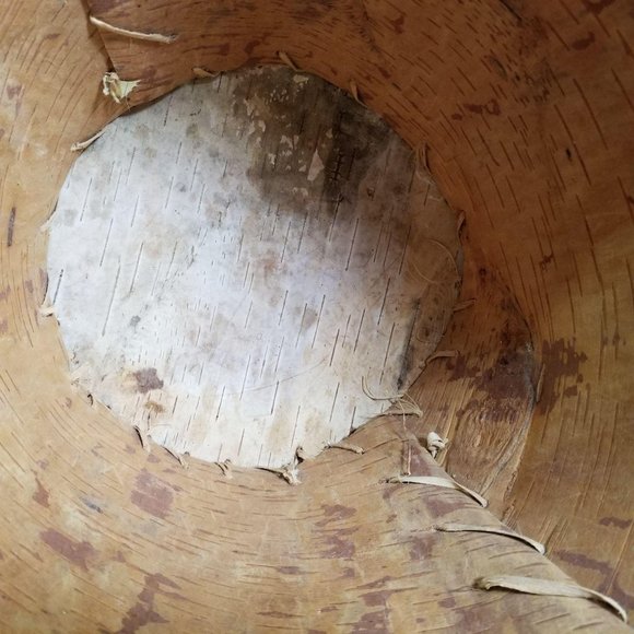 Handmade Birch Wood Garbage Can Native White Brown - Picture 6 of 14